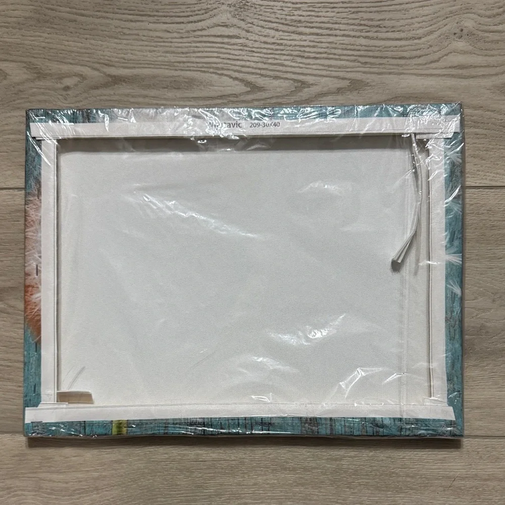 Dandelion Canvas Art with Teal Background - Picture 2 of 2